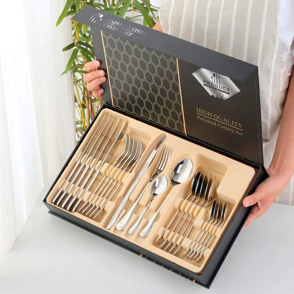 Juego De Cubiertos Set 24 Piezas Acero Inoxidable