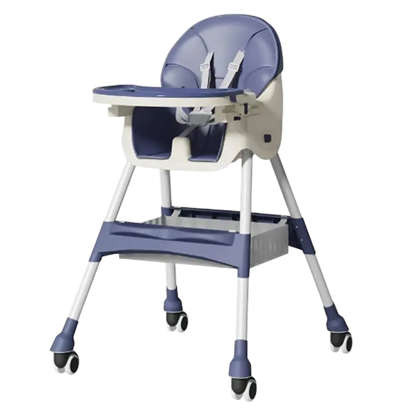 Silla Comedor multifuncional Azul 2 en 1 + cojín y doble bandeja