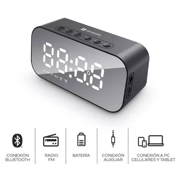 Radio FM Reloj Bluetooth Pantalla Led D88E